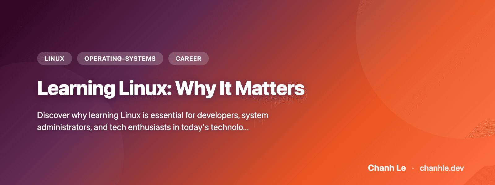 Learning Linux: Why It Matters