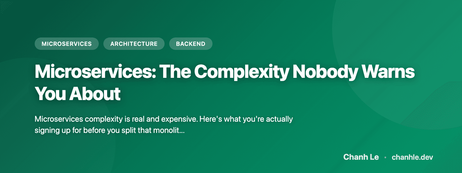 Microservices: The Complexity Nobody Warns You About