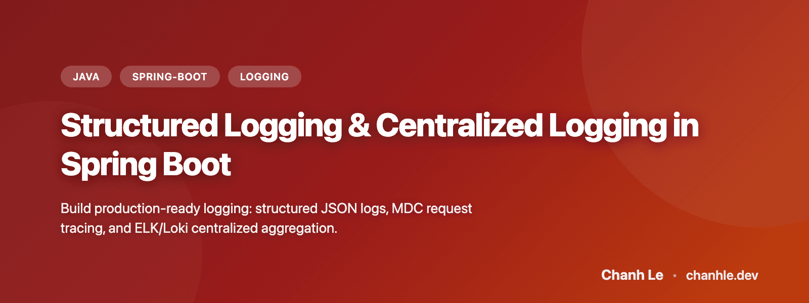 Structured Logging & Centralized Logging in Spring Boot