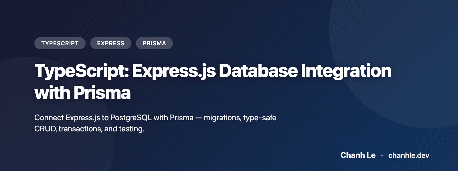 TypeScript: Express.js Database Integration with Prisma