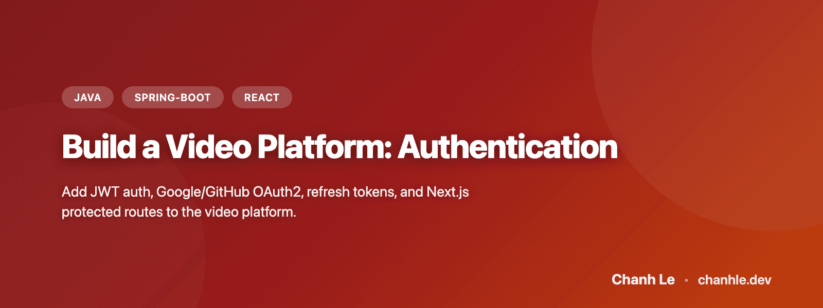 Build a Video Platform: Authentication