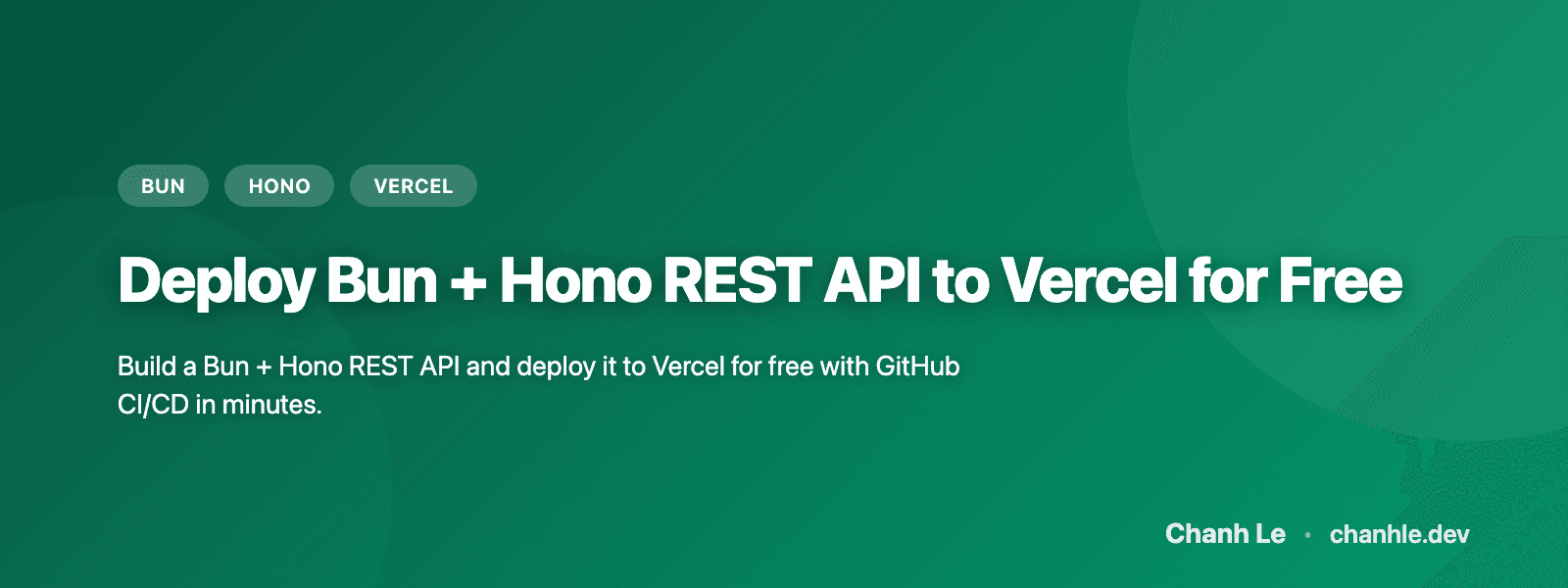 Deploy Bun + Hono REST API to Vercel for Free