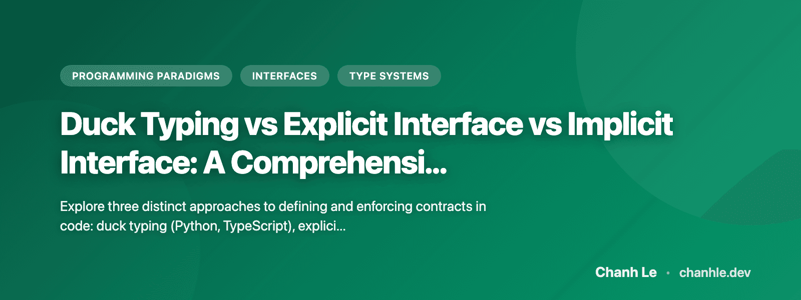 Duck Typing vs Explicit Interface vs Implicit Interface: A Comprehensive Comparison