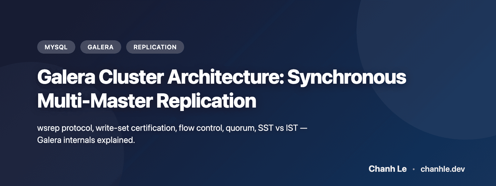 Galera Cluster Architecture: Synchronous Multi-Master Replication