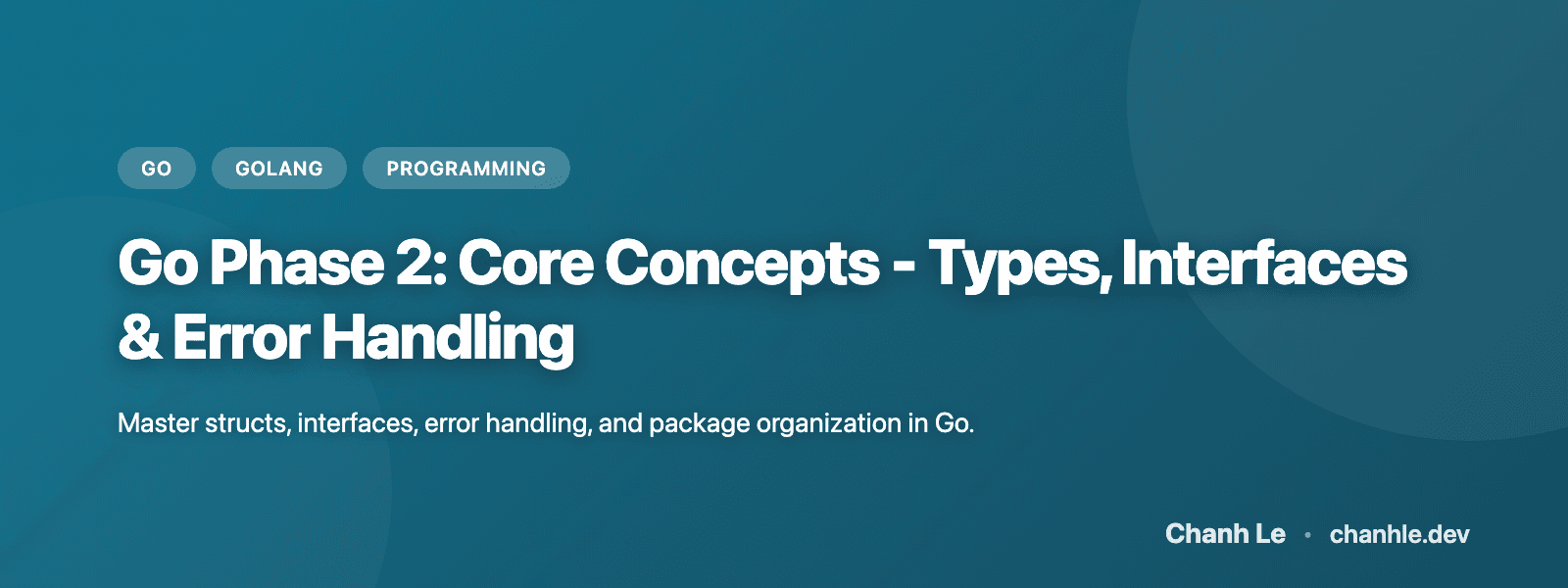 Go Phase 2: Core Concepts - Types, Interfaces & Error Handling