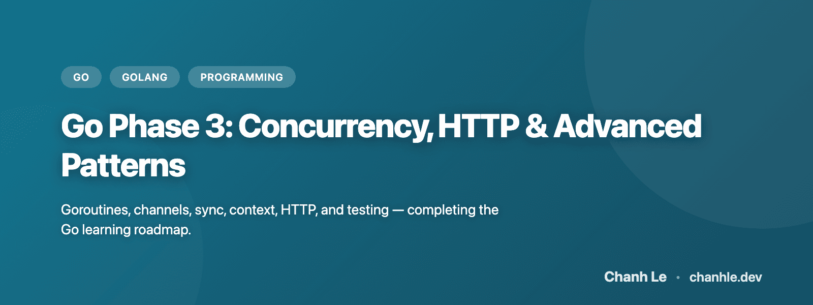 Go Phase 3: Concurrency, HTTP & Advanced Patterns
