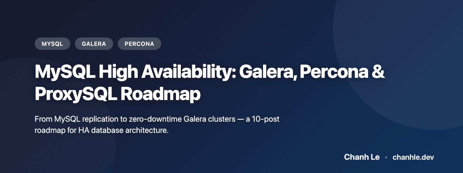 MySQL High Availability: Galera, Percona & ProxySQL Roadmap