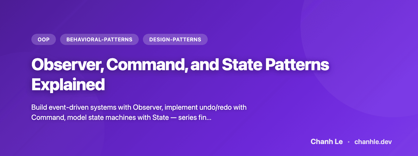 Observer, Command, and State Patterns Explained