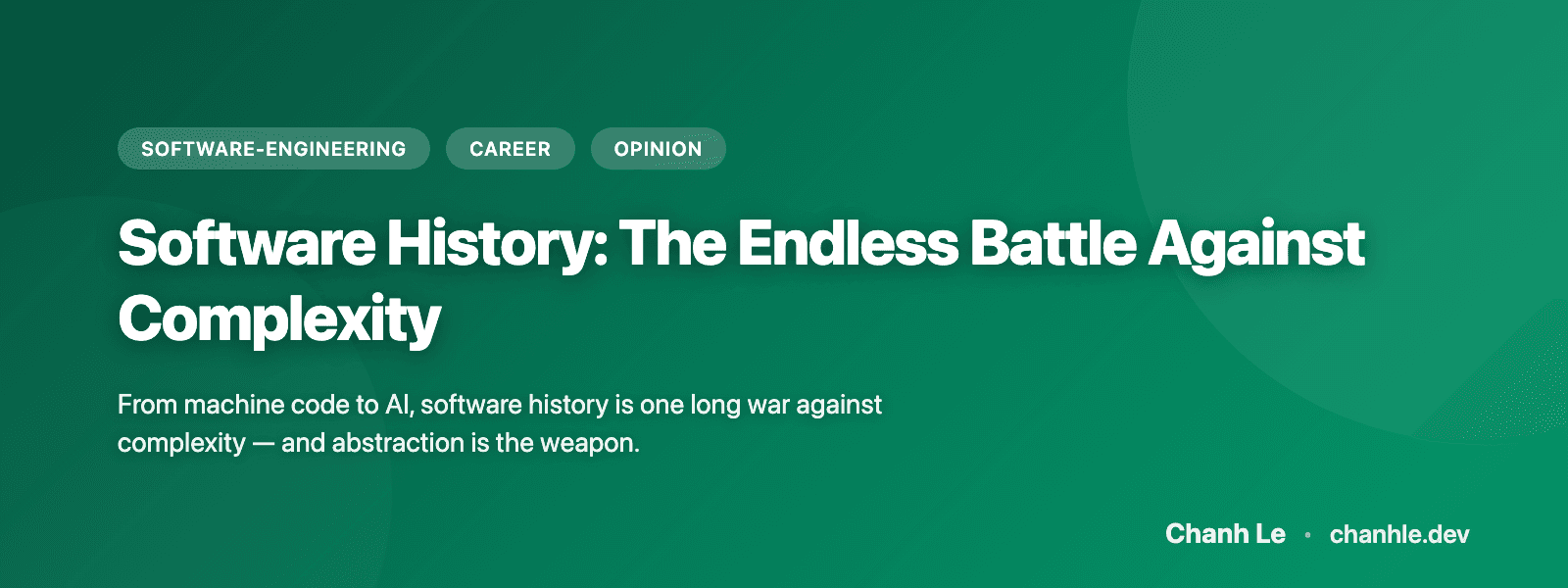 Software History: The Endless Battle Against Complexity