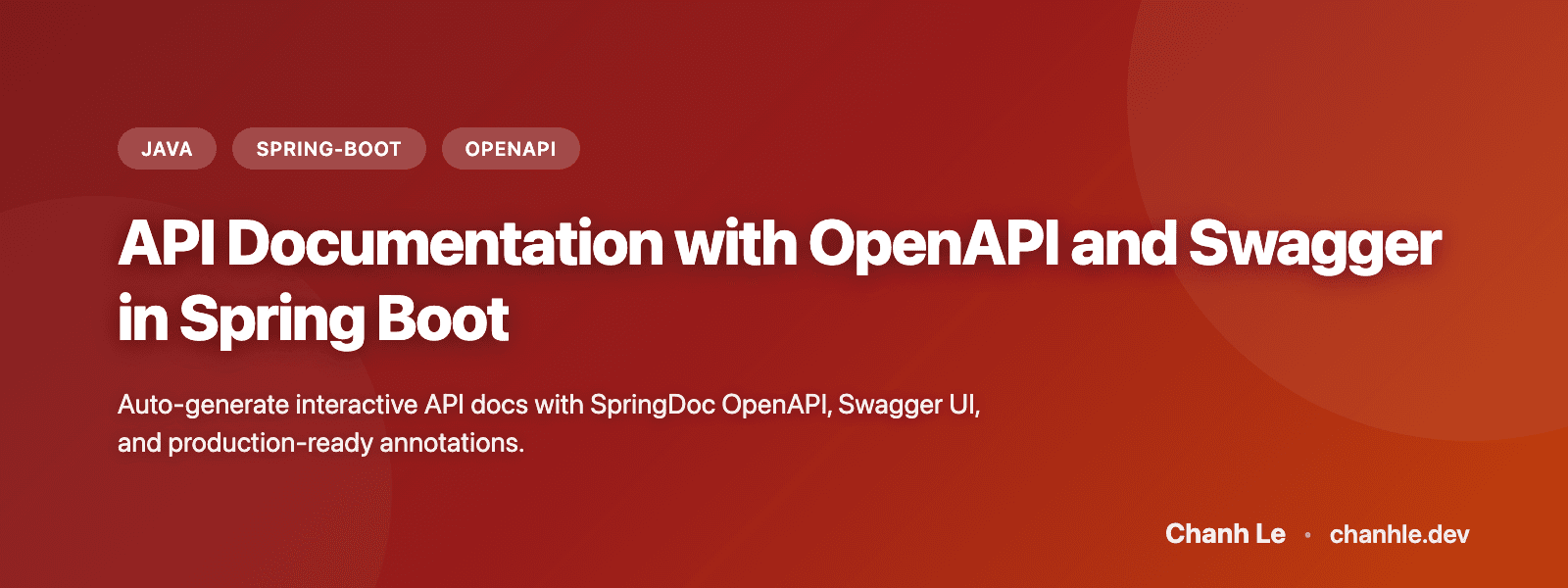 API Documentation with OpenAPI and Swagger in Spring Boot