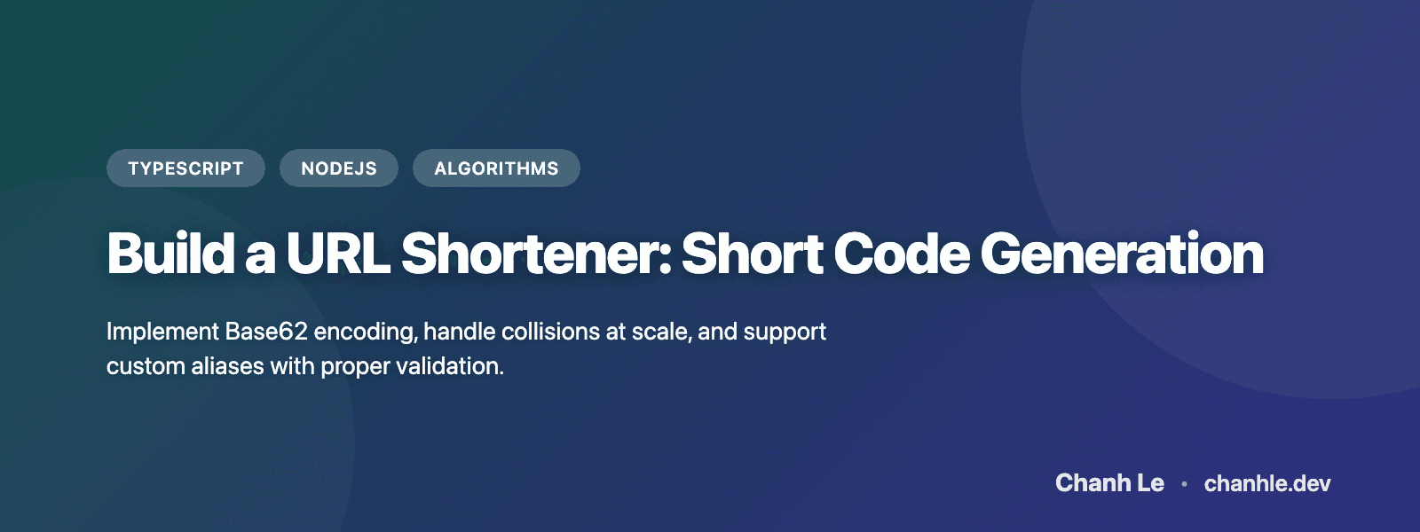 Build a URL Shortener: Short Code Generation