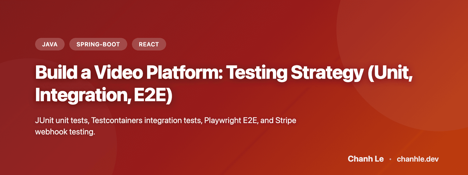 Build a Video Platform: Testing Strategy (Unit, Integration, E2E)