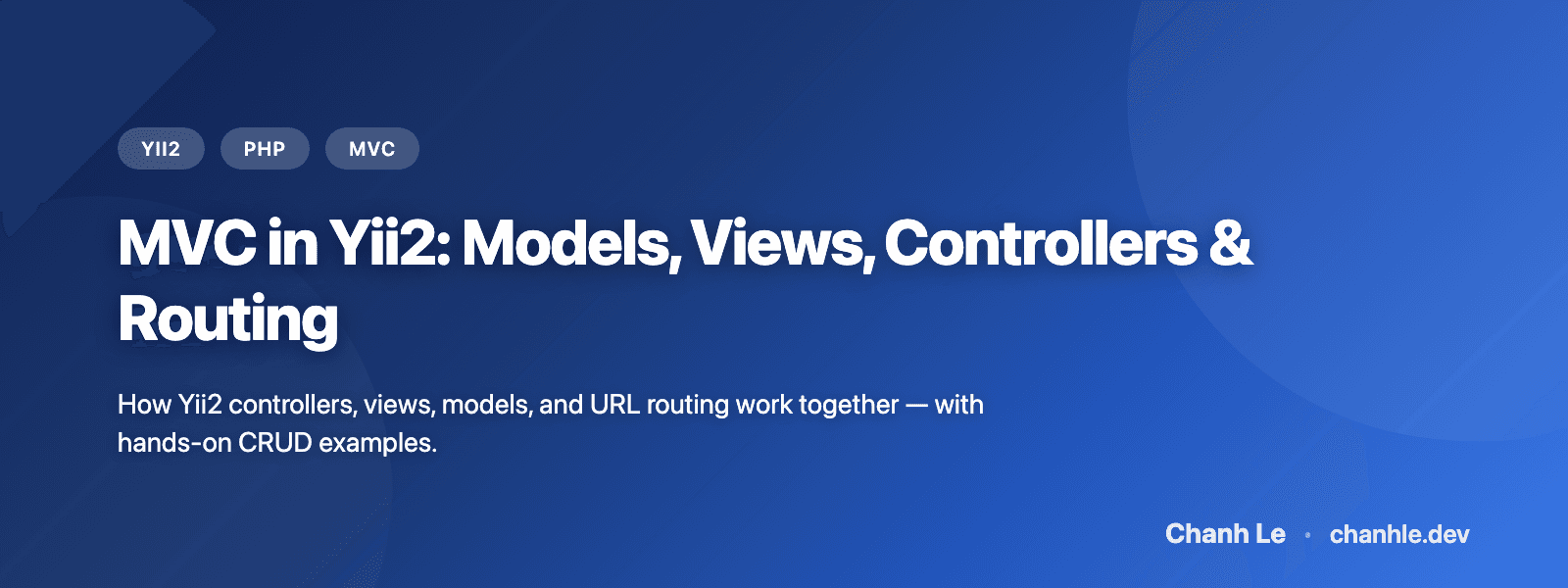 MVC in Yii2: Models, Views, Controllers & Routing