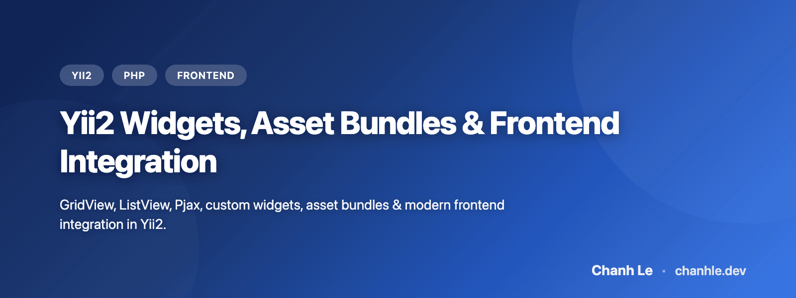Yii2 Widgets, Asset Bundles & Frontend Integration